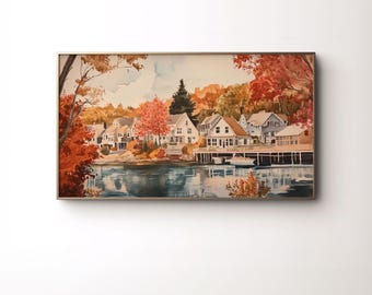 New England Frame TV Kunst | Herbst Stadt TV Kunst | Samsung Rahmen TV Kunst | Urige Stadt Rahmen Tv Kunst | Herbst TV Rahmen Kunst | Herbst tv art | Herbst Szene