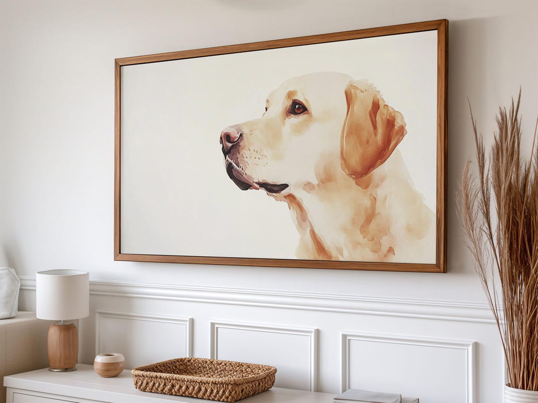 Labrador Photo Frame Yellow Lab Frame TV Art | Yellow Labrador Frame TV Art | Yellow Lab ...