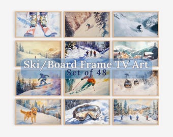Ski & Snowboard Bilderrahmen TV Art: Winter Bergszenen (Digitaler Download)