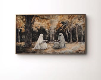 Gruselige Geister lesen Herbst TV Kunst (Digitaler Download)