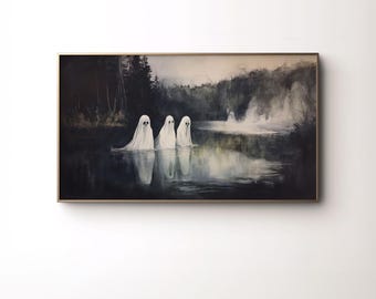 Spooky Ghosts on Lake - Halloween Rahmen TV Art (Digitaler Download)