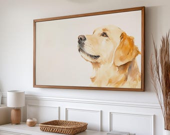 Golden Retriever Bilderrahmen TV Kunst | Golden Retriever Wandkunst | Bilderrahmen TV Art | Samsung Rahmen Tv Art | Golden Retriever Kunst | Retriever Wandkunst