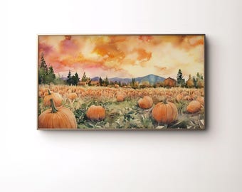 Kürbis Aufnäher Aquarellbilder für Samsung Frame TV (Digitaler Download)