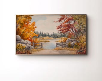 Herbstteich Bilderrahmen TV Art: Blätter wechseln (Digitaler Download)