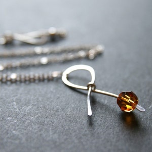 Multiple Sclerosis, Leukemia, Childrens Cancer . Orange Ribbon Necklace . sterling silver handmade awareness ribbon survivor jewelry gift image 3