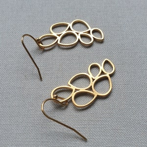 Gold teardrop filigree earrings . Gold earrings gift dangle earrings jewelry image 3