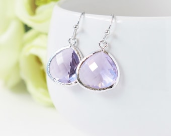 Purple Earrings . Silver Lavender Drop Earrings #1 . Pink Purple Dangle Earrings for wedding jewelry, bridal jewelry, bridesmaid gift