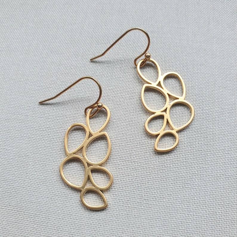 Gold teardrop filigree earrings . Gold earrings gift dangle earrings jewelry image 4