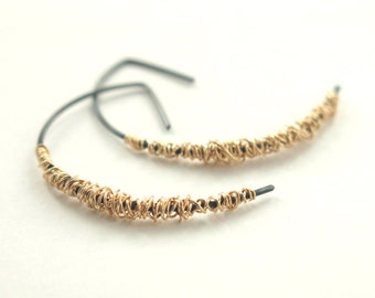 Gold Hoops . Silver Hoops . SIMPLI . Mixed Metal Half Hoops in goldfill, oxidized silver . gold earrings silver earrings minimalist style