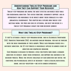 K&ouml;nnte beinhalten: Eine textbasierte Infografik, die die Vorteile von Zw&ouml;lf-Schritte-Programmen f&uuml;r die Suchttherapie erkl&auml;rt. Die Infografik enth&auml;lt den Text "Zw&ouml;lf-Schritte-Programme verstehen und wie sie Ihre Genesung unterst&uuml;tzen k&ouml;nnen" und "Was sind Zw&ouml;lf-Schritte-Programme?"