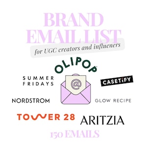 150 Brand Email List for Influencers and UGC Creators