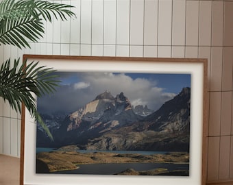 Patagonia Photo Print Digital Download - Torres del Paine, Chile in Morning Sun