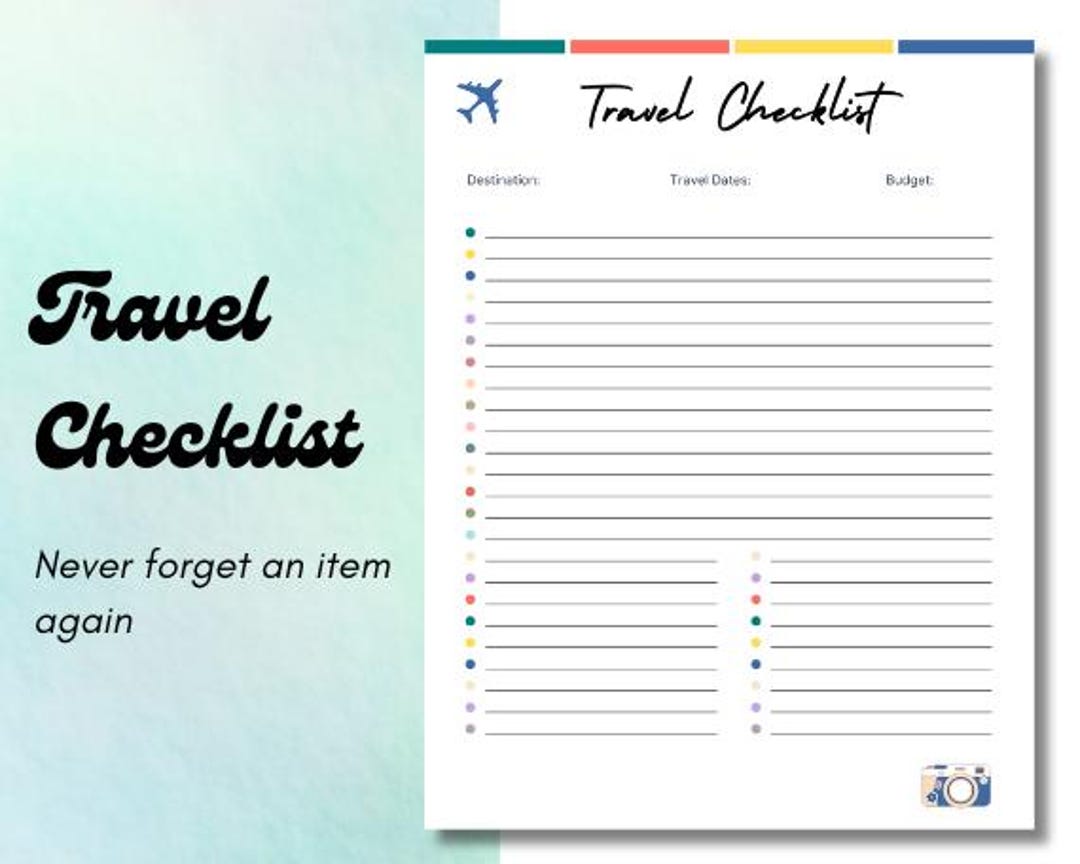 Your Stress - Free Trip Starts Here: Blank Travel Checklist