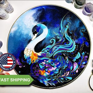 Cloisonné DIY Craft Gift Kit for Adults - Blue Swan 11.9 Inch