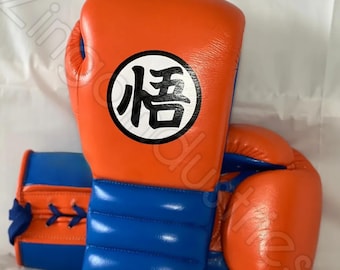 Rękawice bokserskie z anime | Rękawice inspirowane Goku | Rękawice bokserskie z Dragon Ball Z | Niestandardowy sprzęt do walki | Rękawice treningowe do kickboxingu, wyjątkowy prezent z anime