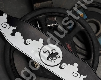 Minimalist Samurai Weightlifting Belt – Anime Inspired Lever Gym Belt – Black & White Warrior Powerlifting Belt