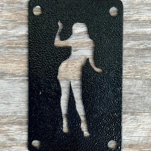 Lady silhouette rear warning label delete