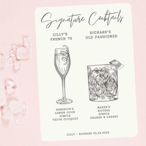 Elegancki, minimalistyczny, prosty, cyfrowy szablon menu baru na każdą specjalną okazję, w pełni konfigurowalne szablony Canva, 5x7, 8x10