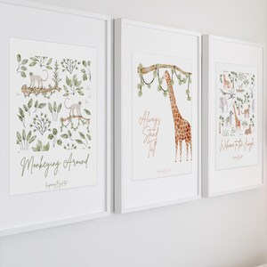 Monkeying Around Digital Monkey Print - Nursery Print 1 of a Trio ...