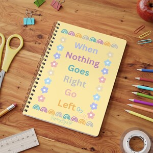 Cahier de citations inspirantes, A5, journal de motivation, pages lignées, agenda avec reliure à spirales, cadeau de papeterie, quand rien ne va
