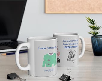 Horse Lover Ceramic Mug, Equestrian Coffee Cup, Western Style Tea Mug, Horse Rider Gift, Farmhouse Kitchen Decor, Barn Life Drinkware