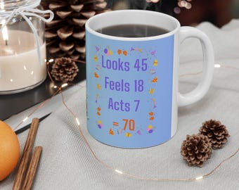Taza divertida para 70 cumpleaños: regalo único de cerámica para café