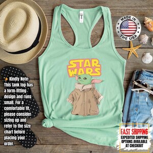 Disney Star Wars Baby Yoda Tank Top, Mandalorian Tank Tee, Galaxy's Edge/Darth Vader Women Racerback and Men Tank Top afbeelding 10