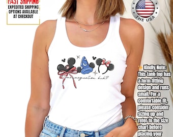 Disney Coquette Bow Mickey Sorcerer Some Imagination huh Tank Top, Walt Disney Fantasia Mickey Tank Top, Fantasia Mickey Tank Top