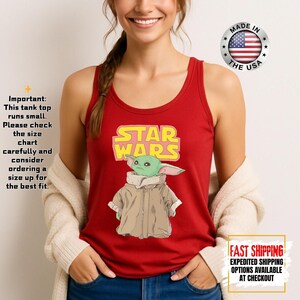Disney Star Wars Baby Yoda Tank Top, Mandalorian Tank Tee, Galaxy's Edge/Darth Vader Women Racerback and Men Tank Top afbeelding 17