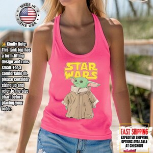 Disney Star Wars Baby Yoda Tank Top, Mandalorian Tank Tee, Galaxy's Edge/Darth Vader Women Racerback and Men Tank Top afbeelding 15