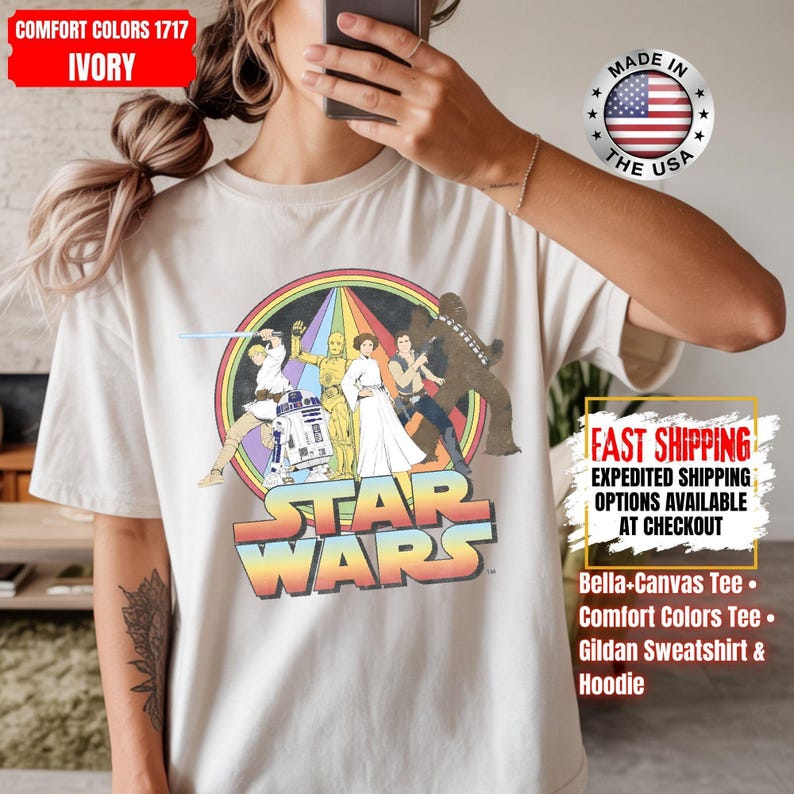 Chemise Disney Star Wars, sweat Mandalorian, chemise couleurs confort Dark Vador, chemise Chewbacca, chemise Star Jedi, t-shirt Luke Skywalker image 10