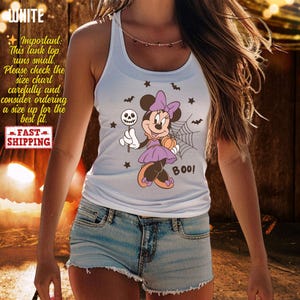 Retro Minnie Pumpkin Halloween Tank Top, Disneyworld Halloween Boo T-Tank Top, Disneyland Halloween Party, WDW Spooky Season Tank Top