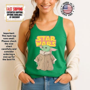 Disney Star Wars Baby Yoda Tank Top, Mandalorian Tank Tee, Galaxy's Edge/Darth Vader Women Racerback and Men Tank Top afbeelding 16