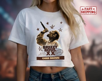 Chris Brown Breezy Bowl XX Crop Top, Chris Brown Album Crop Top, CB Tour Crop Top, Chris Brown Fan Gift, Chris Brown Graphic Crop Top