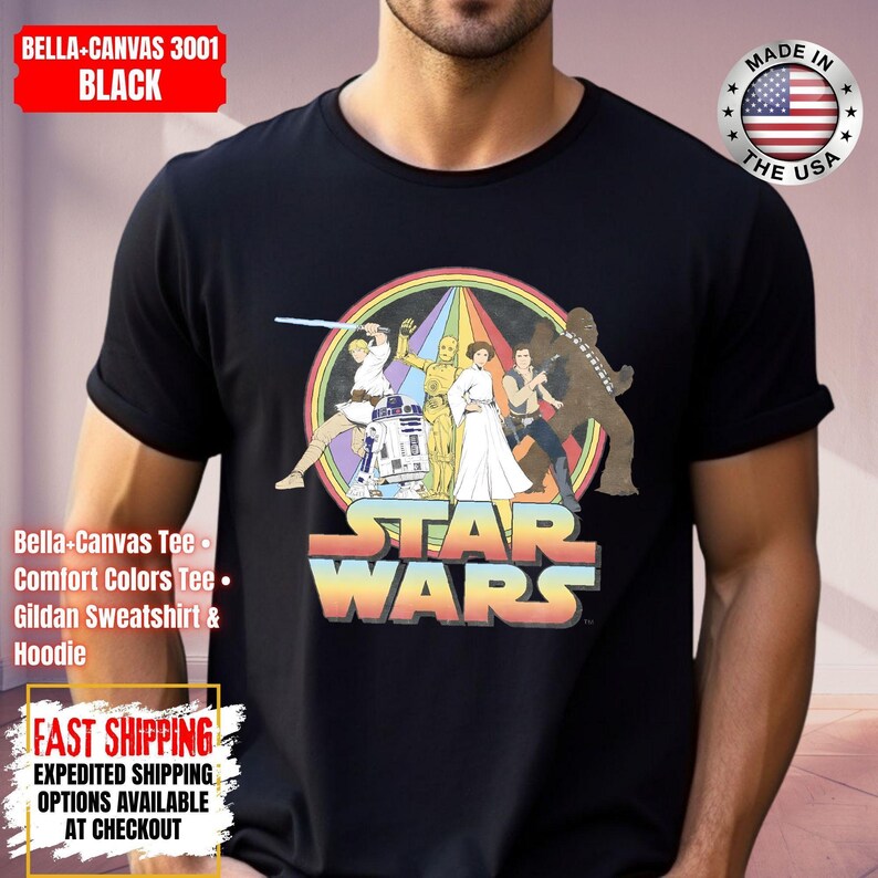 Chemise Disney Star Wars, sweat Mandalorian, chemise couleurs confort Dark Vador, chemise Chewbacca, chemise Star Jedi, t-shirt Luke Skywalker image 13