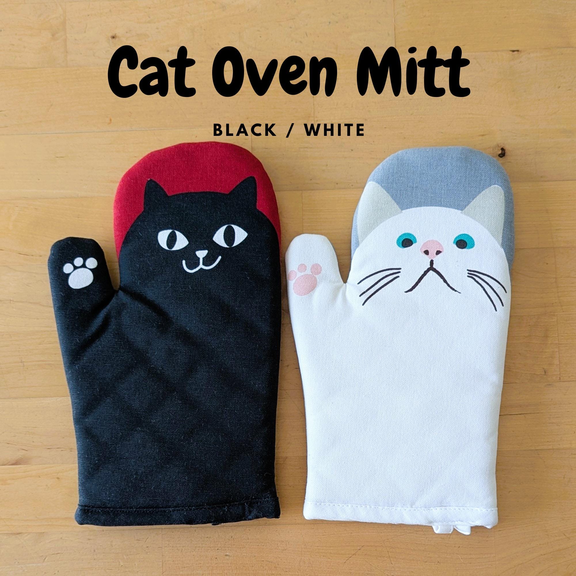 Cat Oven Mitt, Cat Pot Holder, Cat Gift, Black Cat, White Cat, Kitchen ...
