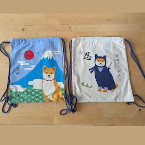 Shiba Inu Drawstring Bag, Shiba Inu Netted bag with shoulder straps, Gym Bags, School Backback, Bag with Handles, Gifts for Shiba Inu Mother