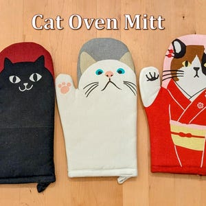 Cat Oven Mitt, Cat Pot Holder, Cat Gift, Black Cat, White Cat, Kitchen Accessory, Gifts For Her, Mothers Day Gift