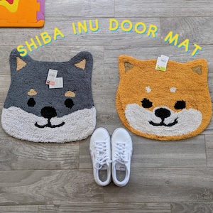 Shiba Inu Rug, Shiba Inu Floor Mat, Japanese Dog, Home Decor, Dog Lovers, Shiba Inu Gifts, Bath Mat, Welcome Mat, Kitchen Item, Black Shiba