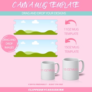 Mug Wrap Template 11 Oz 15 Oz Mug Wrap Template Canva Editable Mug Template Sublimation Mug Wrap Mug Template