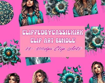 Clip Art Bundle, Tattoo Frauen, Mandela, digitaler Download