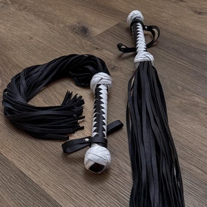 Látigo de cuero auténtico con 70 colas largas para juegos BDSM