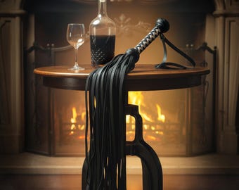 Handmade Leather Flogger Whip Braided Handle BDSM Heavy Toy