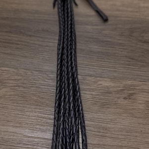 Leather BDSM Flogger With Long Tails Heavy Fetish Spanking Whip With Wooden Handle image 16