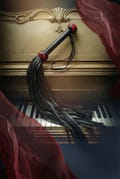 Handmade Leather Flogger Black and Red BDSM Heavy  Whip with 70 Tails