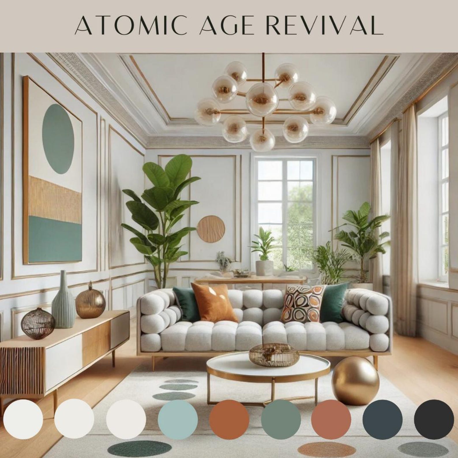 Home Paint Color Palette Mid-century Modern Collection Atomic Age ...
