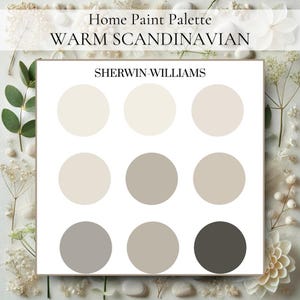 Home Lackfarbpalette Skandinavische Kollektion Warme Skandinavische Lackfarbpalette mit Sherwin Williams Website Links and Guides