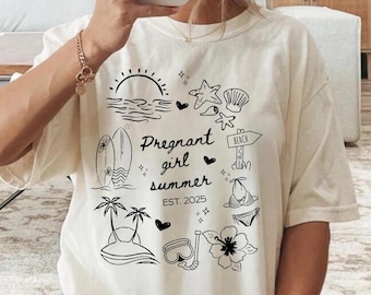 Pregnant Girl Summer Shirt, Pregnancy Announcement T-shirt, Pregnancy Reveal Tee, Baby Shower Gift, Mama Shirt, Expecting Mom Gift