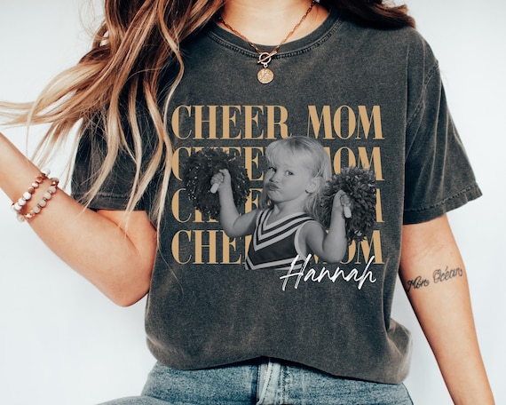 Personalized Cheer Mom Shirt, Custom Photo Cheer Mama Tshirt, Senior Cheer Mom 2026, Custom Sports Mom Shirt, Custom Game Day Cheer Mom Tee