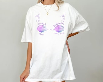 Custom Beach Bachelorette Shirt, Mermaid Bachelorette Shirts, Coastal Bachelorette Bride Shirt,  Last Toast On The Coast, Seashell Shirt